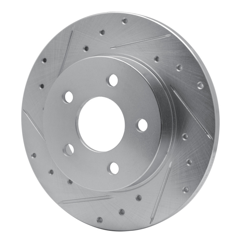 Chevrolet Malibu Brake Rotor (1) - Rear Left - R1 Concepts - Drilled & Slotted - Silver - `04-`12